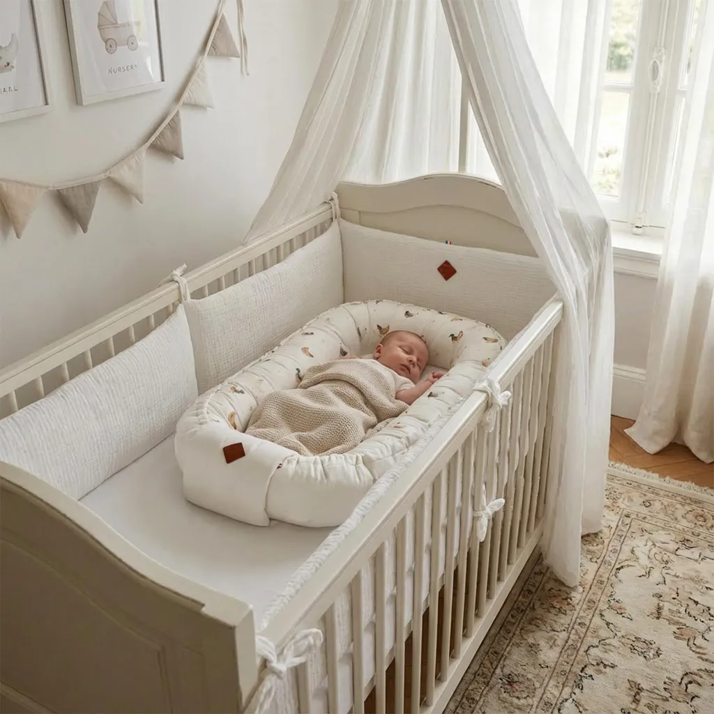 Nid d'éveil bébé Hen Écru SEVIRA KIDS - Cocon réglable de 0 à 9 mois