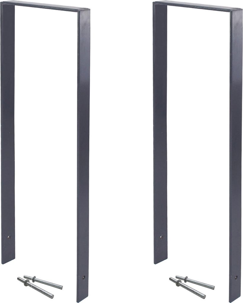 2 x Fahrradanlehnbügel 119 x 39 cm Flachstahl 13 mm Anthrazit Einbetonieren Anlehnbügel Parker Typ U
