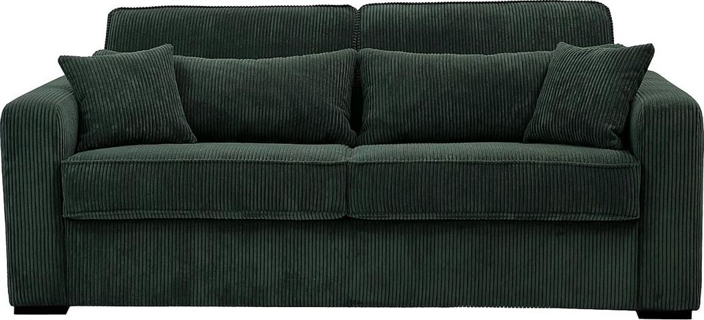 Vente-unique Mondovi, Sofabett, Wohnzimmer, Grün, 4 Sitz(e), Grün, Strukturierte Oberfläche