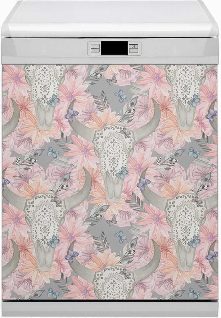 Magnet Folie für Geschirrspüler Küche Magnetmatte 60x70 cm Nachbildung Geschirrspüle - Schädelbullen