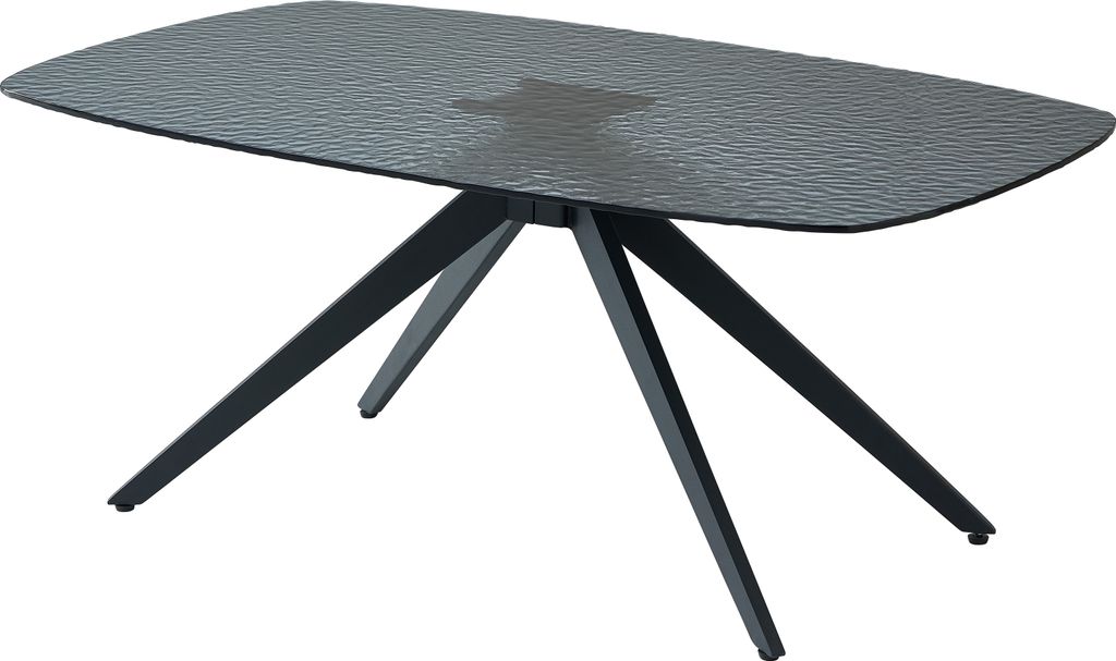 Couchtisch >Elias< in schwarz, Glas, Metall - 110x44x70cm (BxHxT)