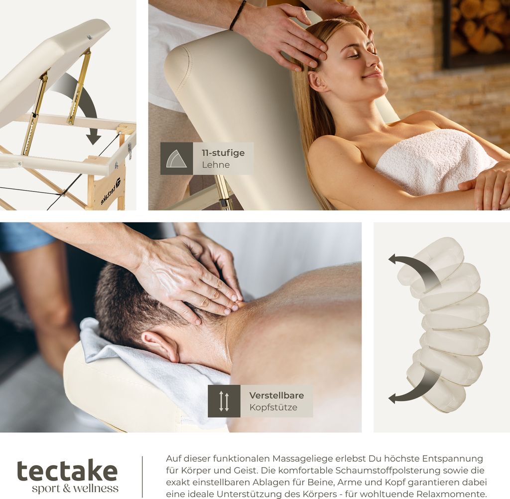 3 Zonen Massageliege-Set Breite 70 cm, Polsterung 10 cm 218 Produktbild 6