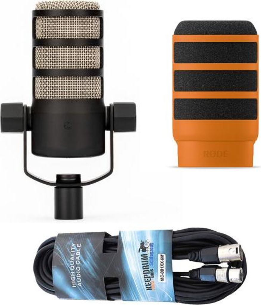 Rode Mikrofon Podmic mit WS14O Popschutz und Kabel