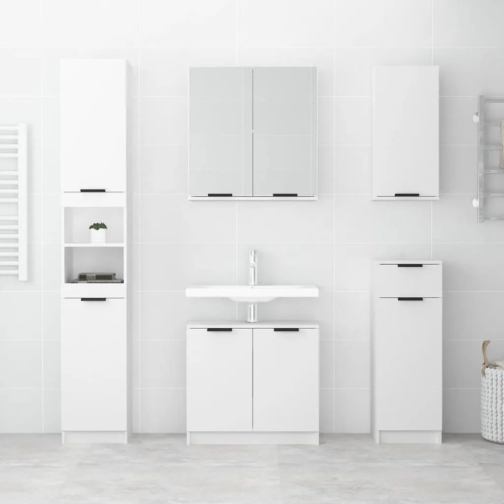 Maison Exclusive Mobile Bagno Alto Bianco 32x34x188,5 cm | Salvaspazio Casa - 3