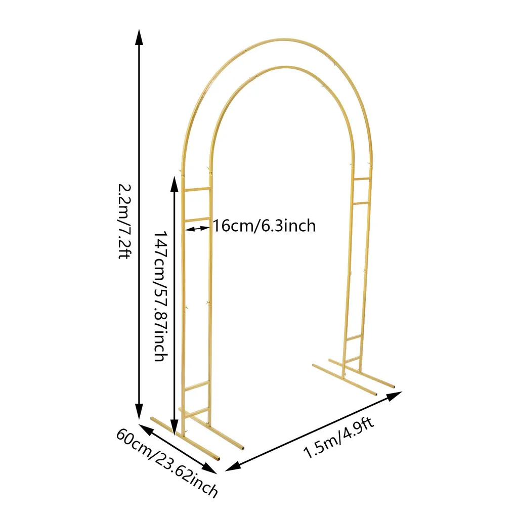 Arche rectangulaire dorée 2,2m support de ballons et fleurs événement - 3