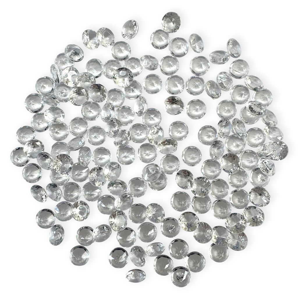 Deko Brillanten 12mm 100ml ca. 150 Stück Diamant Dekosteine Natur Klar