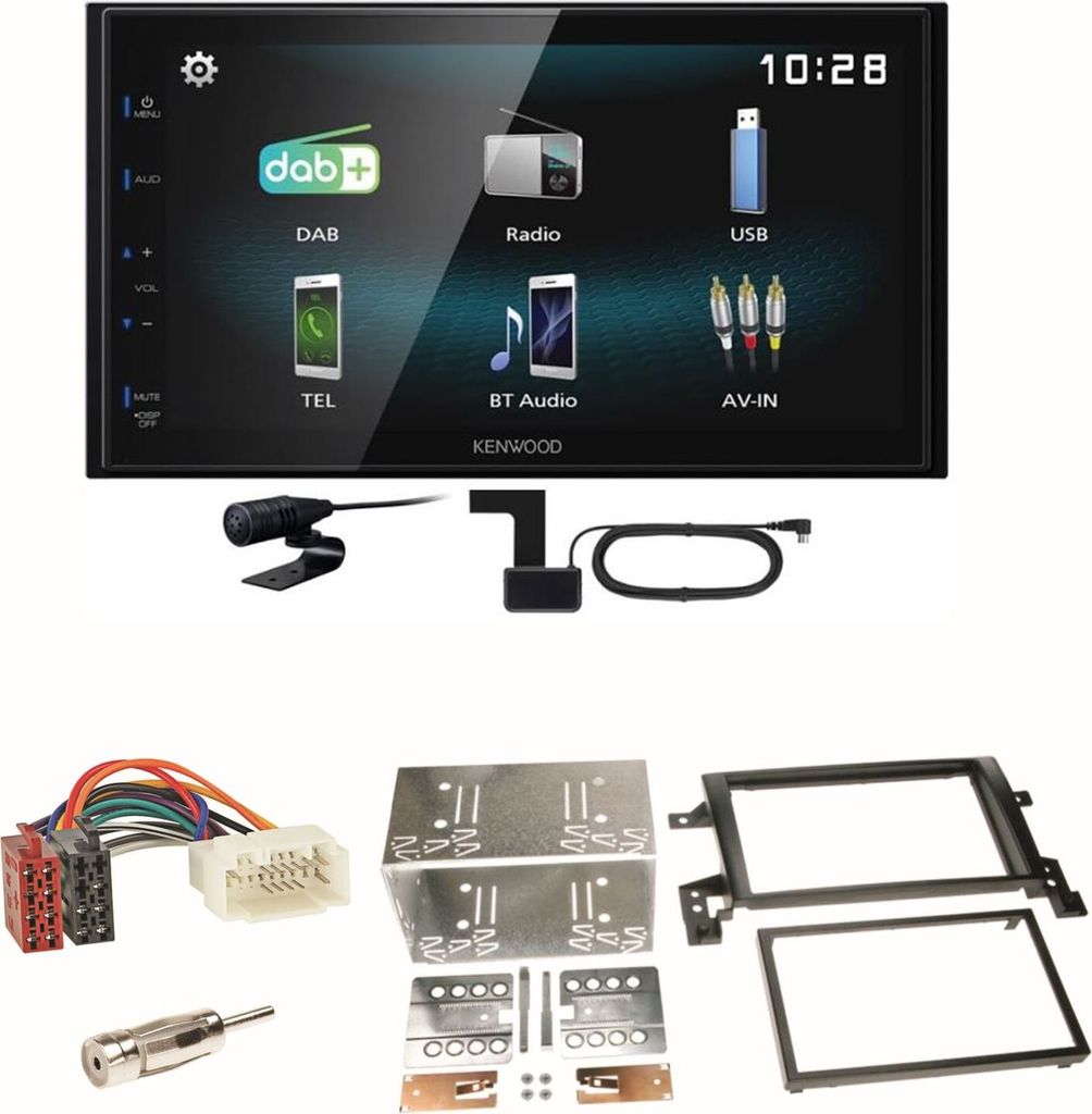 Kenwood DMX-125DAB Bluetooth MP3 DAB+ USB Einbauset für Suzuki Grand Vitara JT