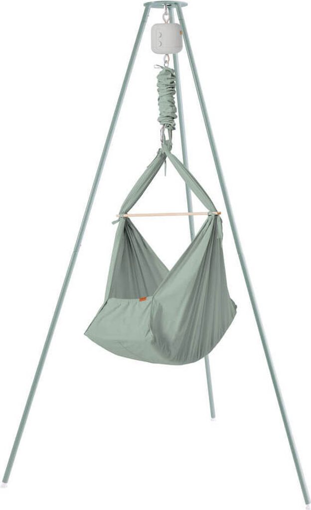 Membantu Federwiegen Set Basic, Motor LeeLo02, Wiege Baby, Sagegrün
