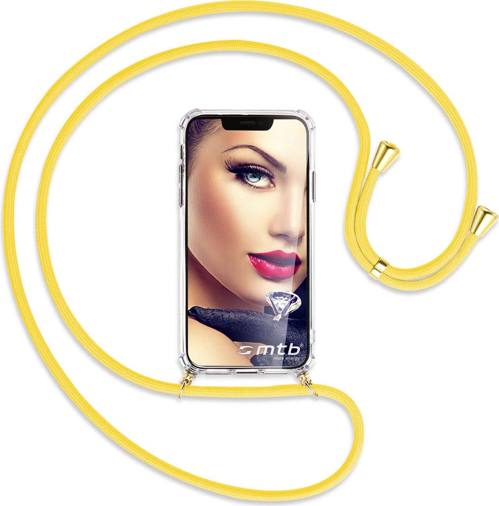 Handykette Backcover-Schutzhülle mit Band (Metall goldfarben) für Xiaomi Xiaomi Redmi Note 14 Pro 4G - gelb