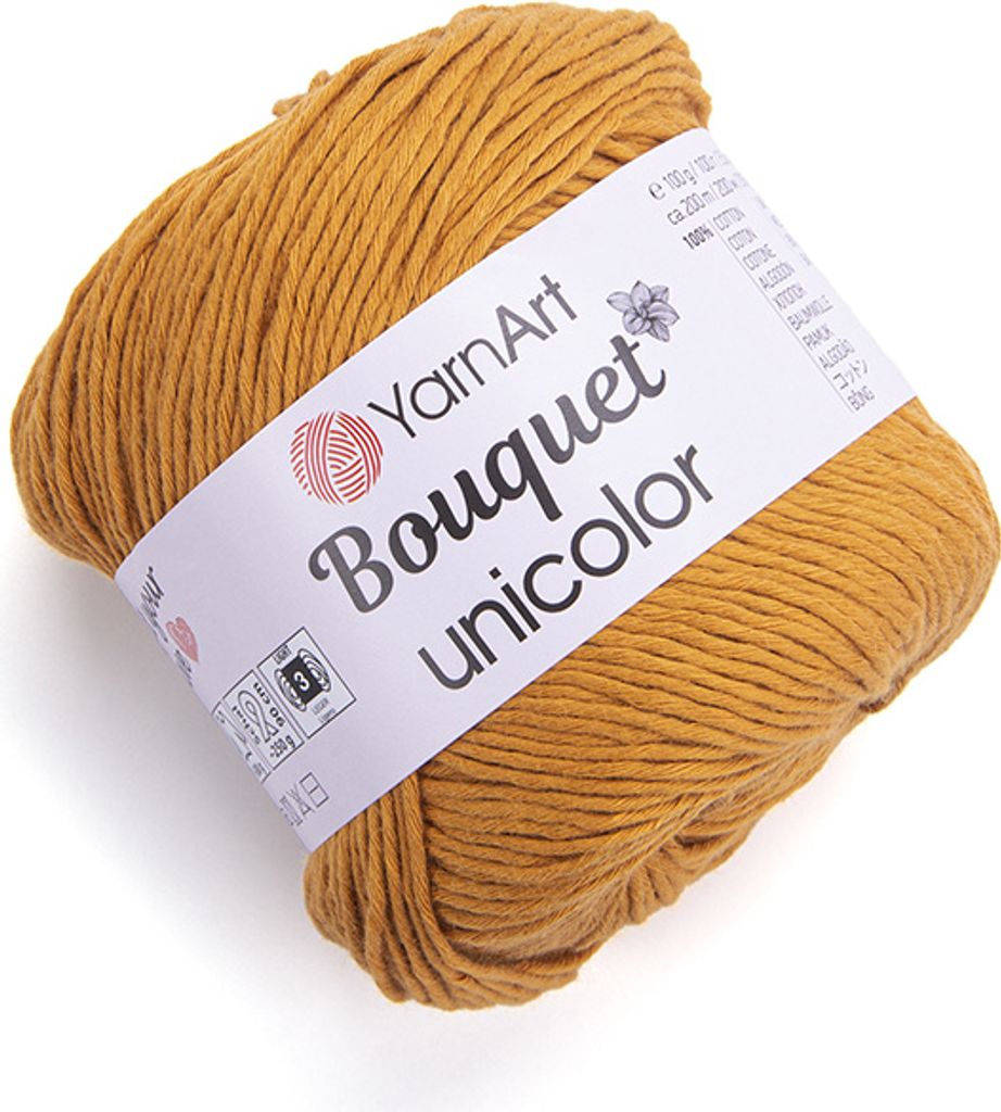 YarnArt Bouquet Unicolor Miodowy, 200m/100g, 100% Produktbild 