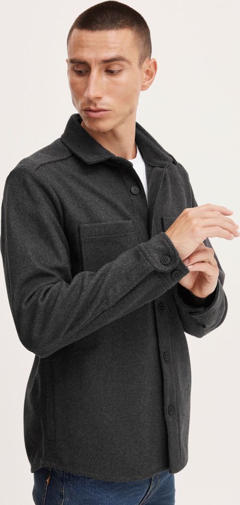 !Solid SDTam Herren Freizeithemd Hemd Shacket Fleecehemd Hochwertige und robuste Polyester Qualität wärmend Hemdkragen