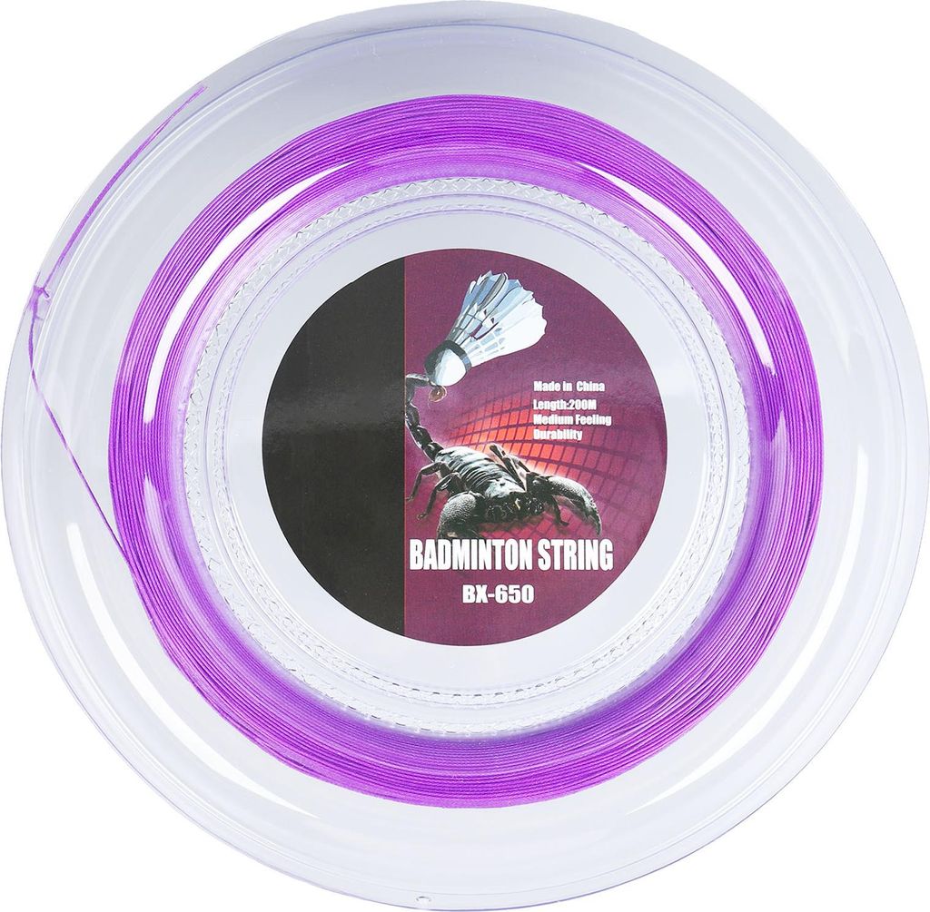 0,72 mm 200 m Badminton Racquet String Nylon Training Racket Line BX 650 Lila