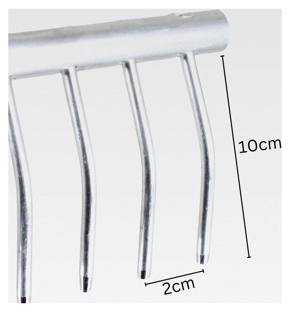 Rasenrechen aus Aluminium mit 20 Zinken - Breite: 61,5 cm - ohne Stiel