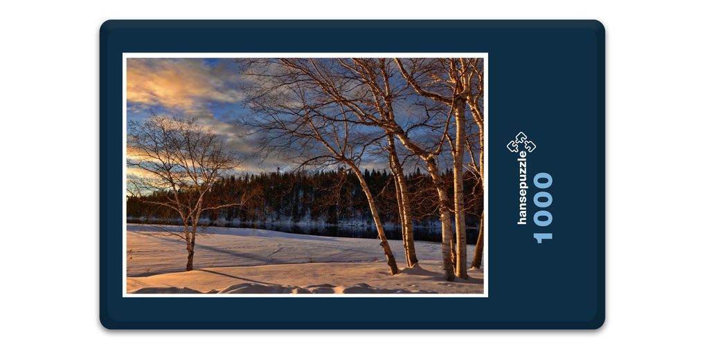 hansepuzzle 13232 - Schneelandschaft Puzzle, 1000 Teile, Reisen, 60,0 x 46,0cm mit hochwertiger Aufbewahrung, Kartonbox & Beutel