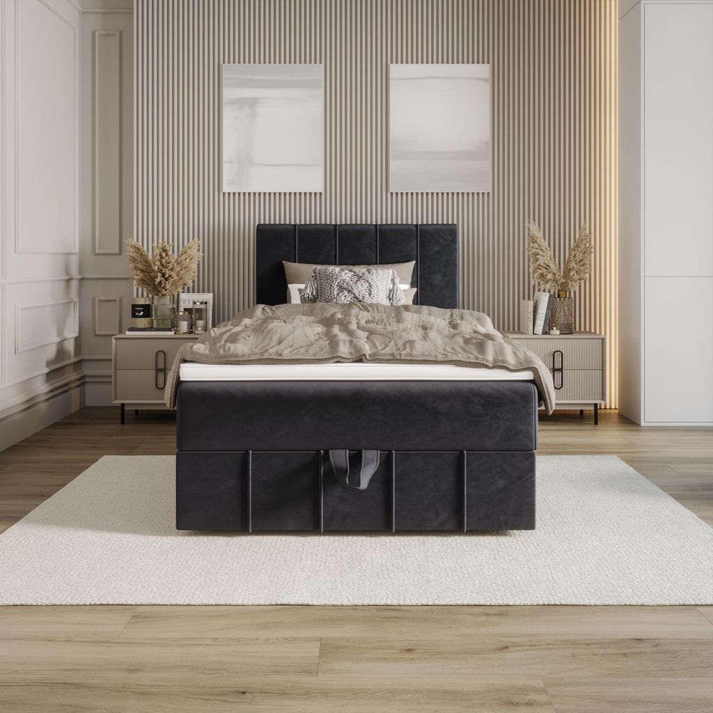 BEDANTE BAHAMA 80x200 Monolith 97 Bett Bettkasten Einzellbett Hotelbett Topper Matratze Schlafzimmer Stauraum