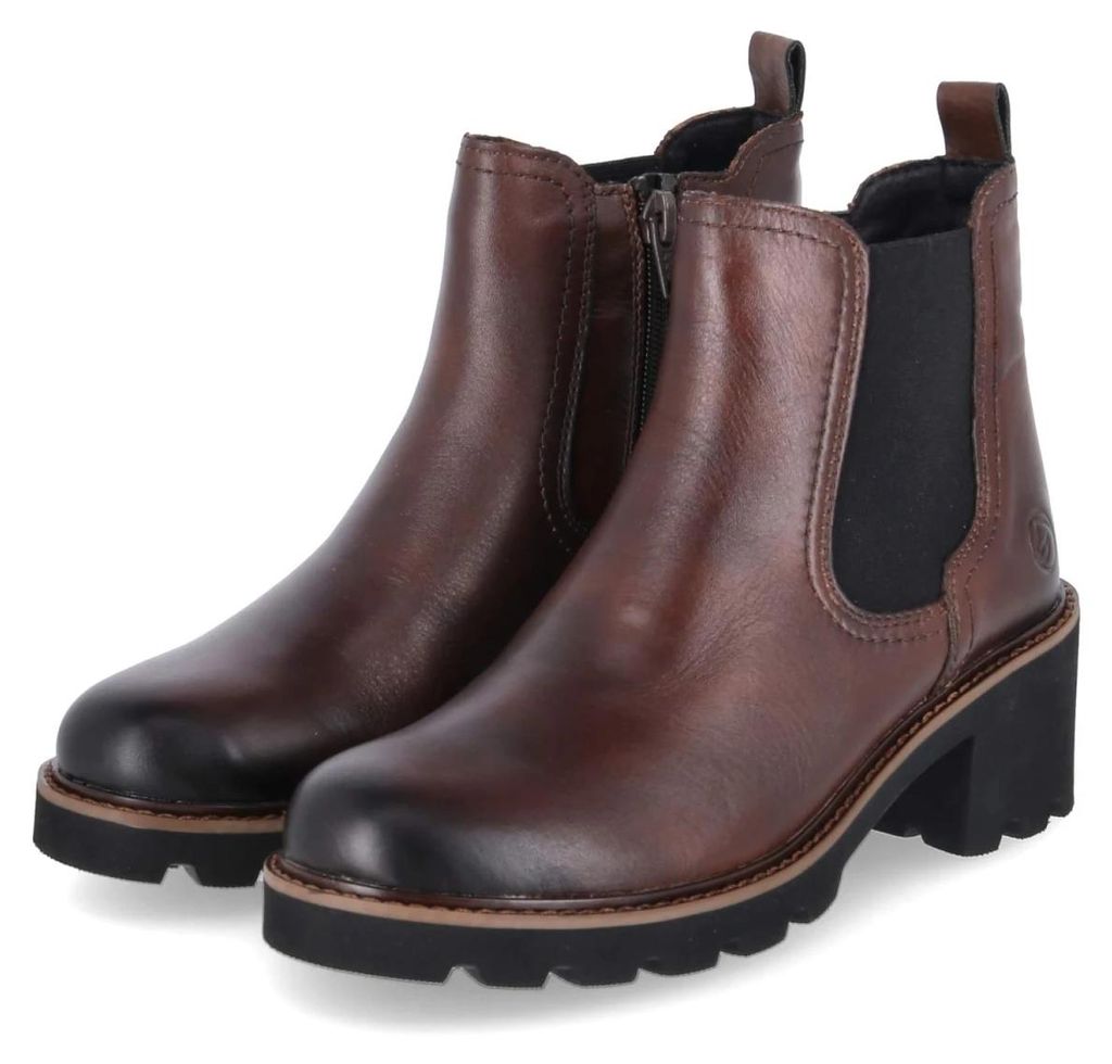 Remonte Damen Chelsea Boots Braun Glattleder Größe: 36 Produktbild 