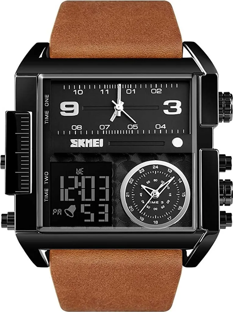 Montre Homme SKMEI Henry Marron Idéale pour le Bureau et Soirées Chic