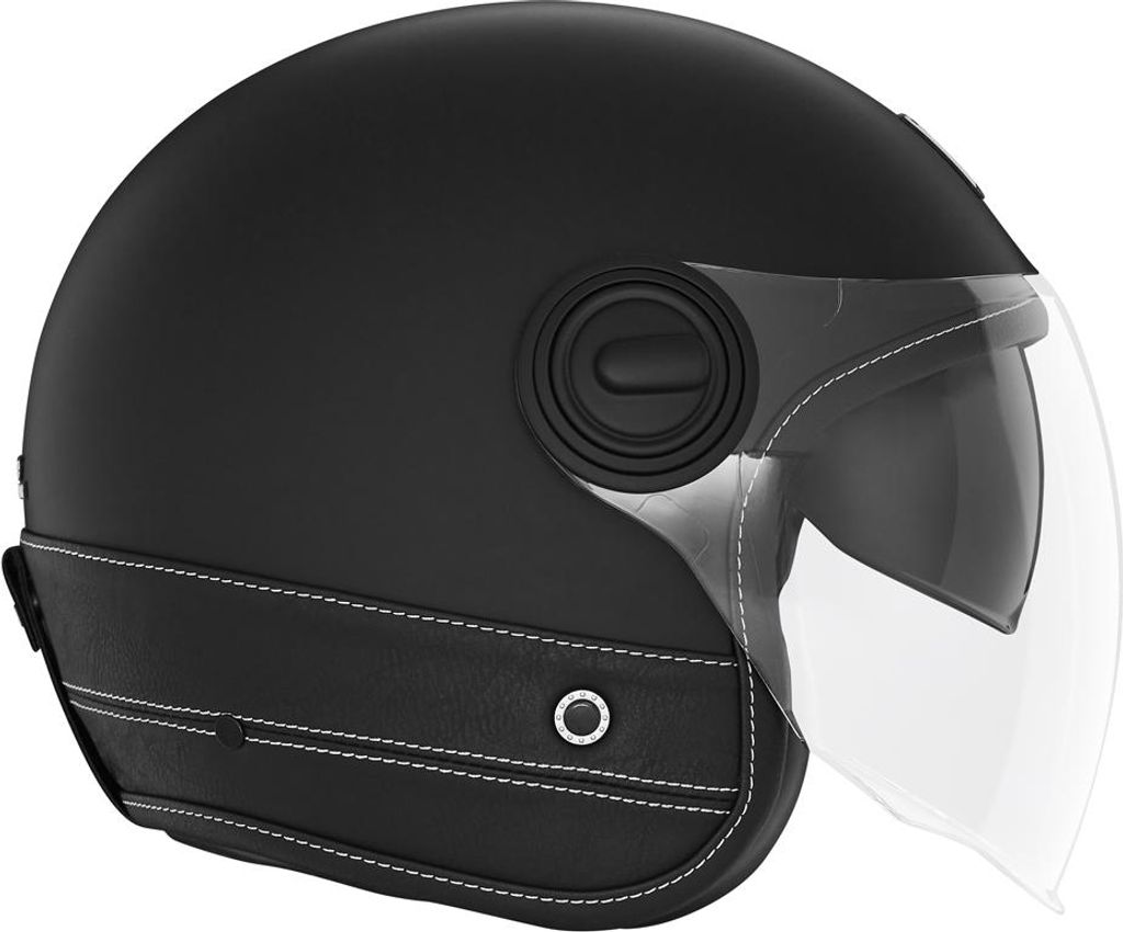 NOX JetHelm NEO-RETRO HERITAGE M (57 - 58cm) Schwarz Leder Motorradhelm