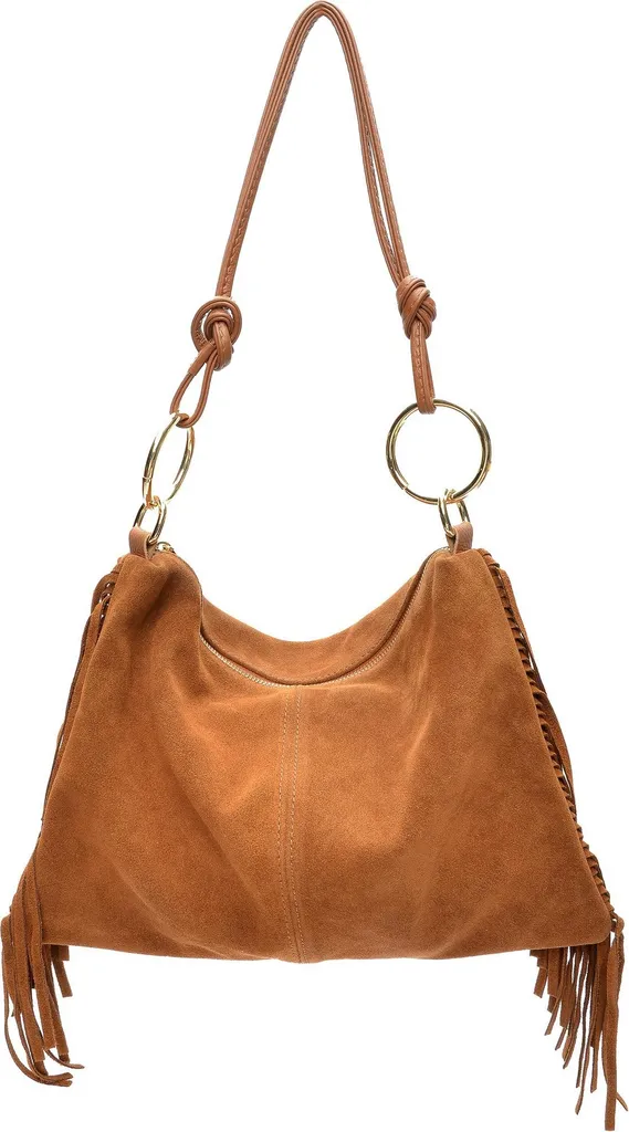 Petit sac à main Cognac pour femme Isabella Rhea porté épaule tendance