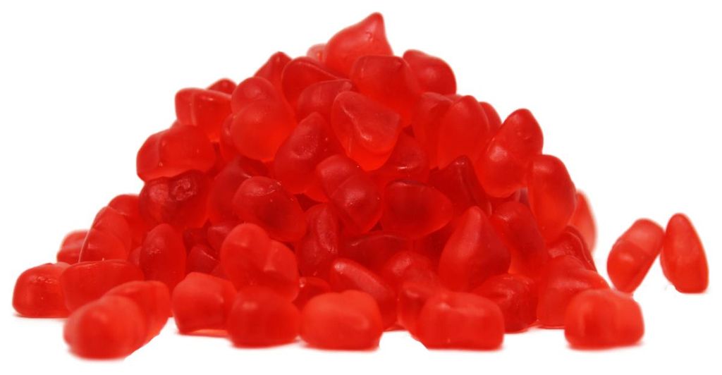Fruchtgummi rote Kirsch Herzen ohne Zucker zuckerfreie Produktbild 
