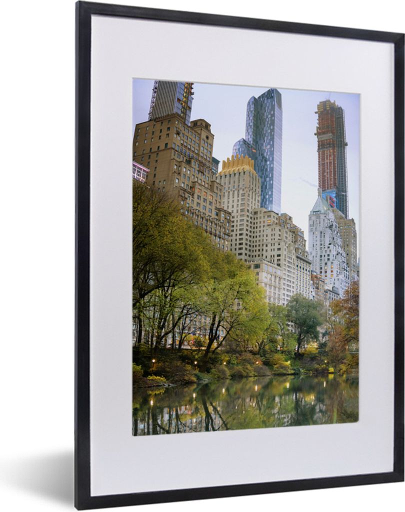 MuchoWow MuchoWow Gerahmtes Poster Central Park - New York - Architektur 30x40 cm - Poster mit zchwarzem Bilderrahmen - Wandposter Schlafzimmer