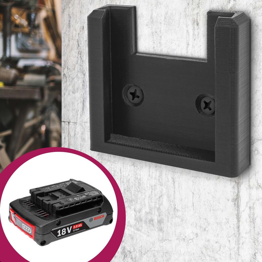 Akku Wand Halterung 18V 14,4V 36V Batterie Halter passend für Bosch Blau GBA GSR Procore