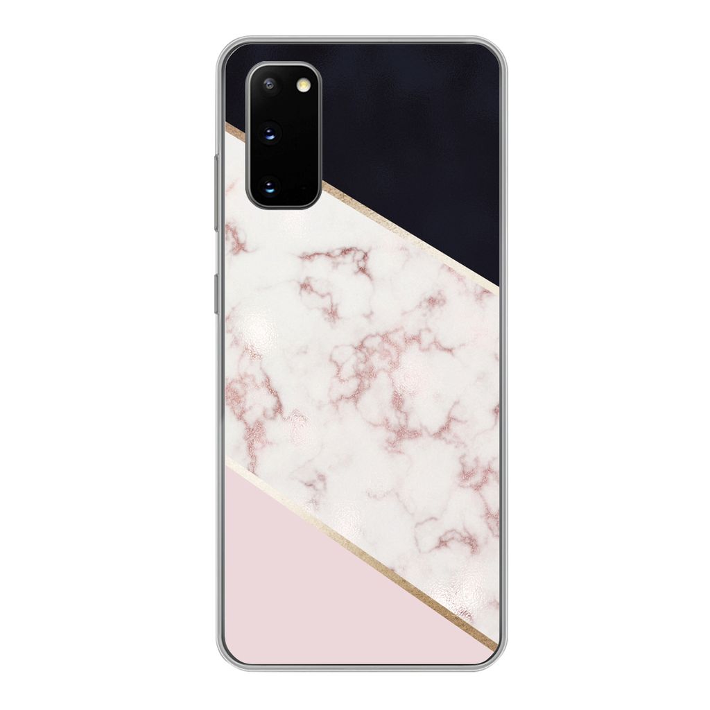MuchoWow Handyhülle Schutzhülle Hülle für Samsung Galaxy S20 Marmor - Roségold - Luxus Silikon Softcase Handy Hülle - Bild