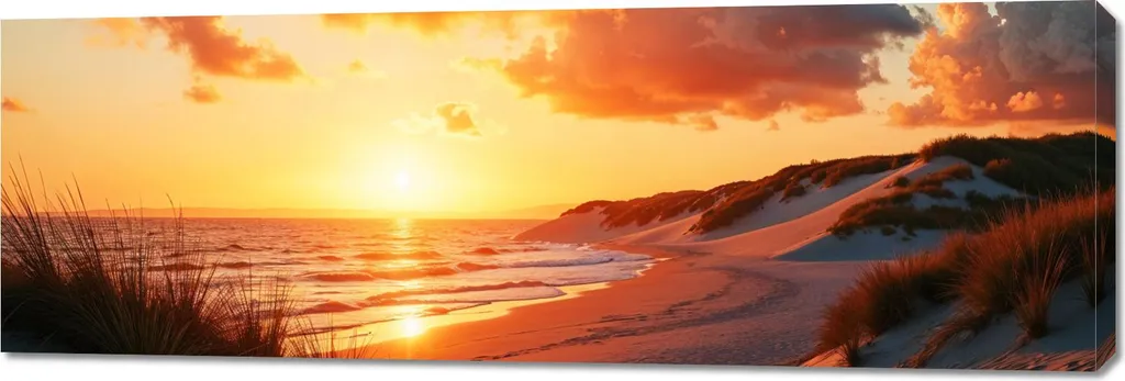 Offerta Quadro Grande 150x50 Spiaggia al Tramonto Stampa su Tela Canvas