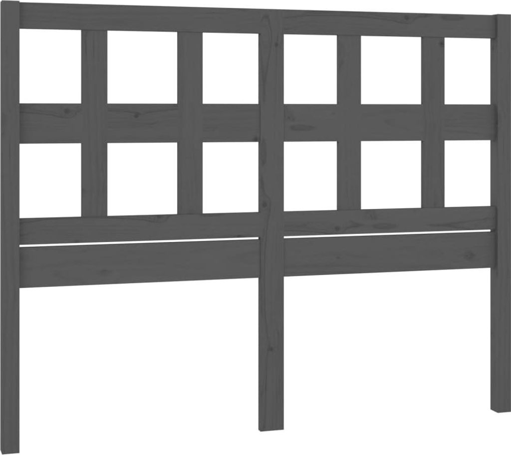 vidaXL Kopfteil Grau 165,5x4x100 cm Massivholz Kiefer