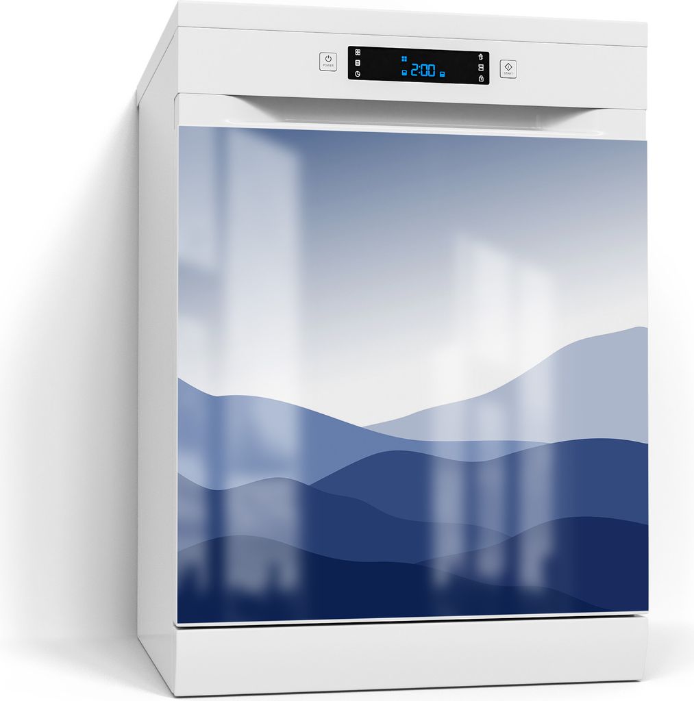 DEQORI Magnetmatte Spülmaschine Standard 60x60 cm 'Berge im Blauschleier' Magnetfolie