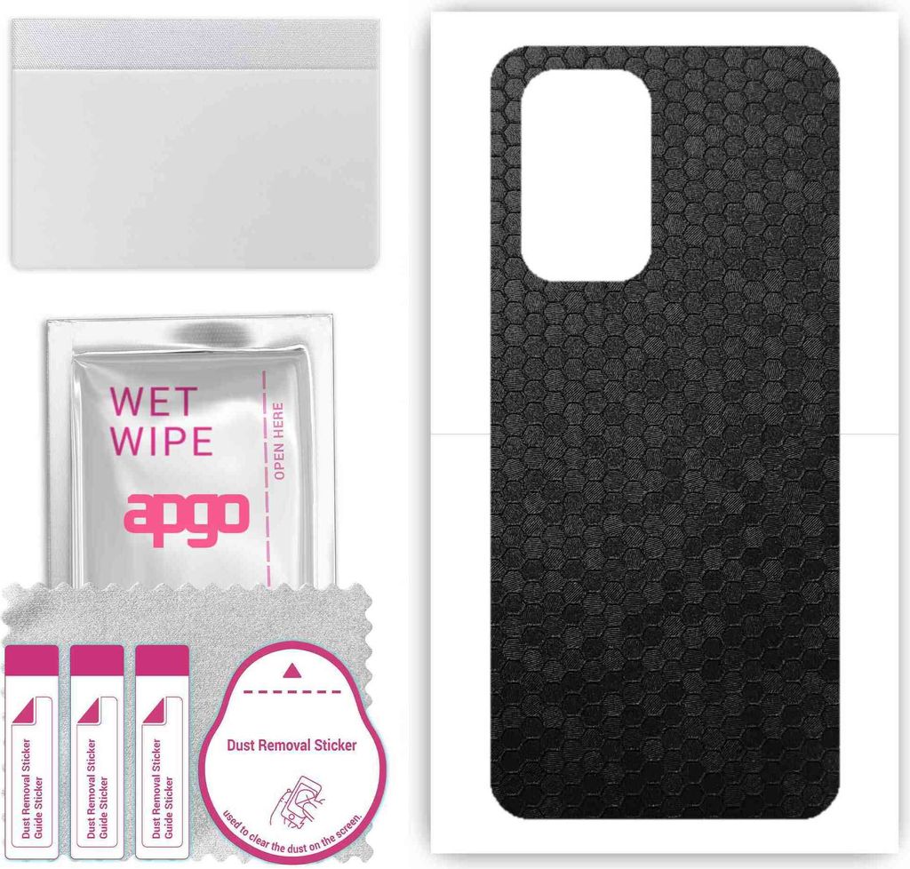 apgo Rückseite Schutzfolie, Skin, kompatibel mit Oppo Reno 5Z, Hinten Displayschutzfolie aus Vinylfolie, kratzfest, einfache Montage - Schwarze Ho...