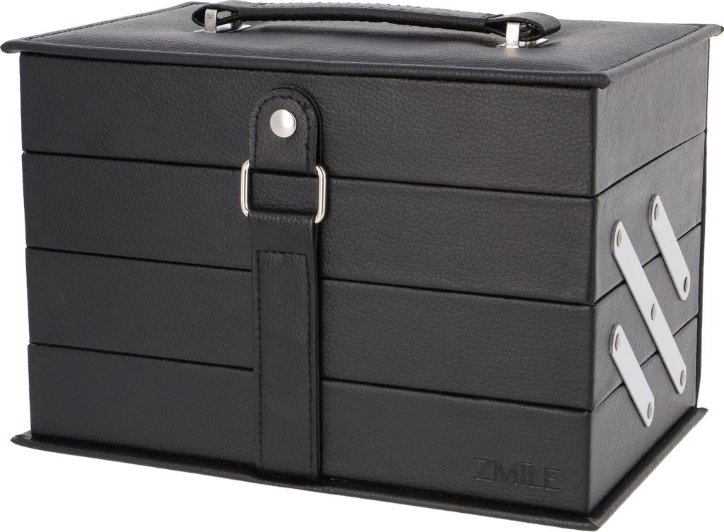 Trousse de maquillage de luxe Noir en cuir 82 pièces Image du produit 