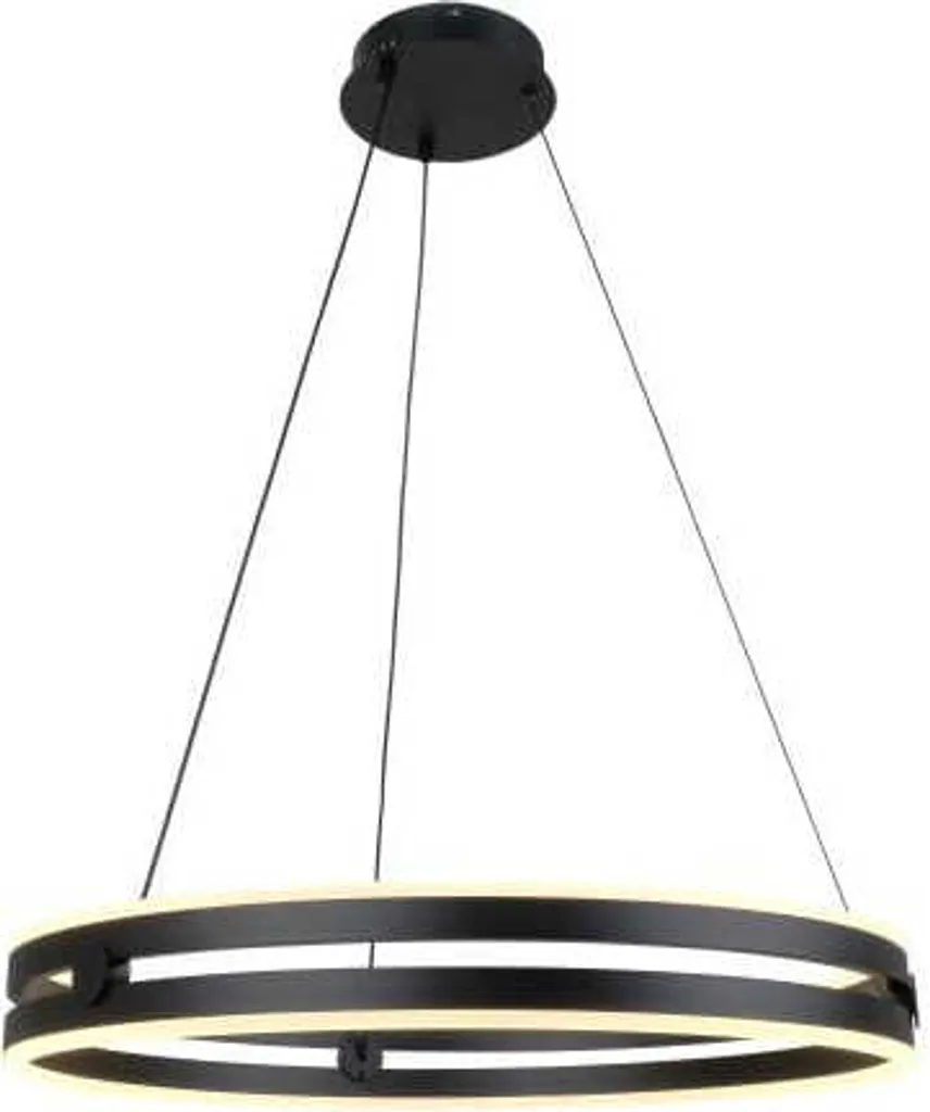 Arena Anneau Lumineux LED Moderne Noir 60 cm - Suspension Design Épuré