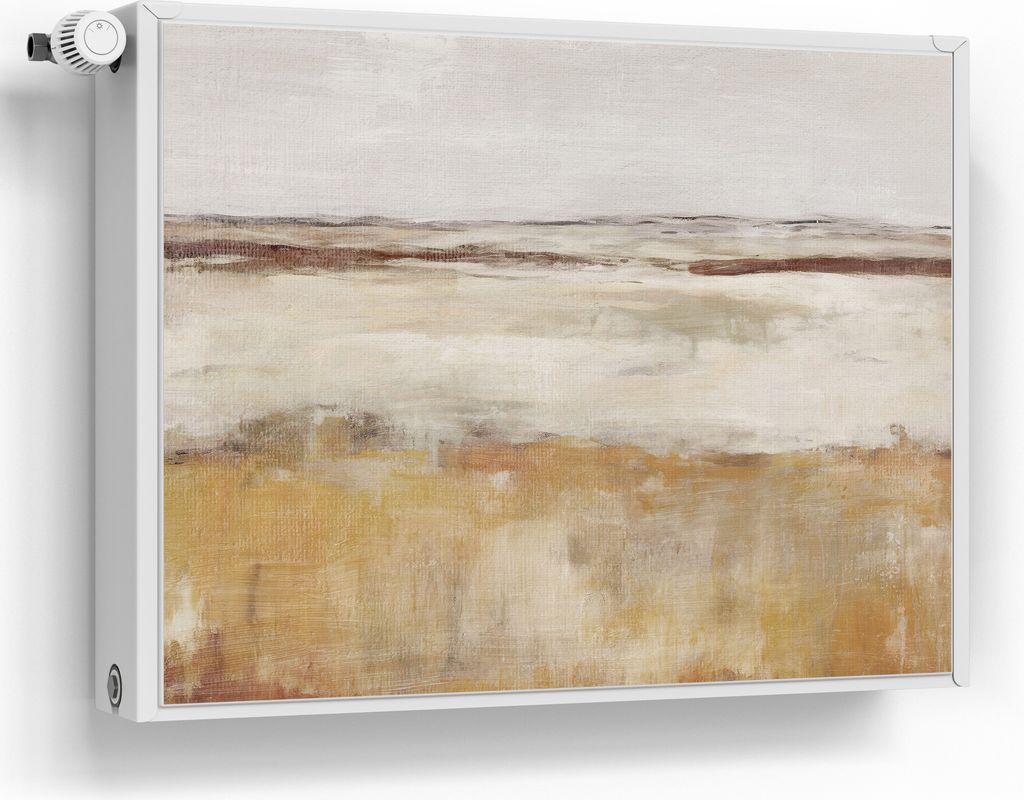 DEQORI Magnetmatte Heizung beschreibbar 80x60 cm 'Weite Ockerlandschaft' Magnetfolie