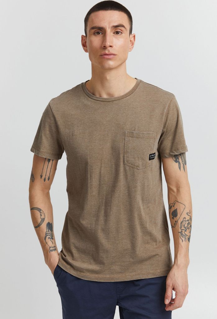 11 Project PRLewi Herren T-Shirt Kurzarm Shirt mit Burn-Out-Waschung