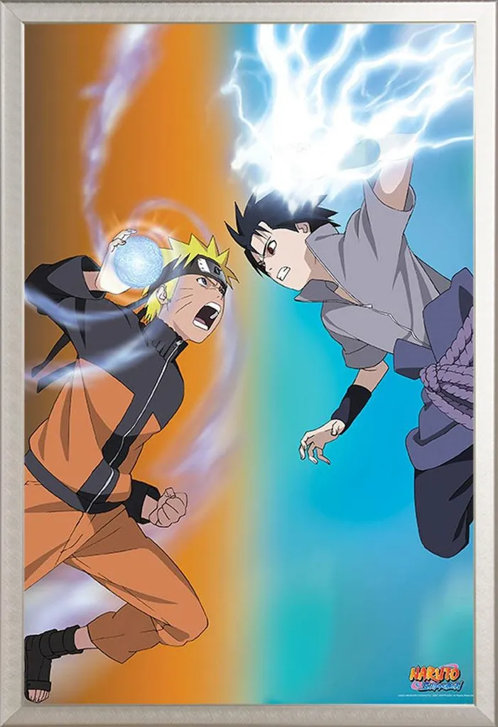 Decorazione Gaming Naruto vs Sasuke - Cornice Shinsuke Alluminio 61x91