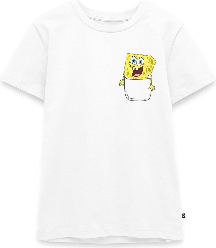 Spreadshirt SpongeBob Schwammkopf Ich Bin Bereit Brustmotiv Teenager Premium T-Shirt, 158/164 (12 Jahre), Weiß