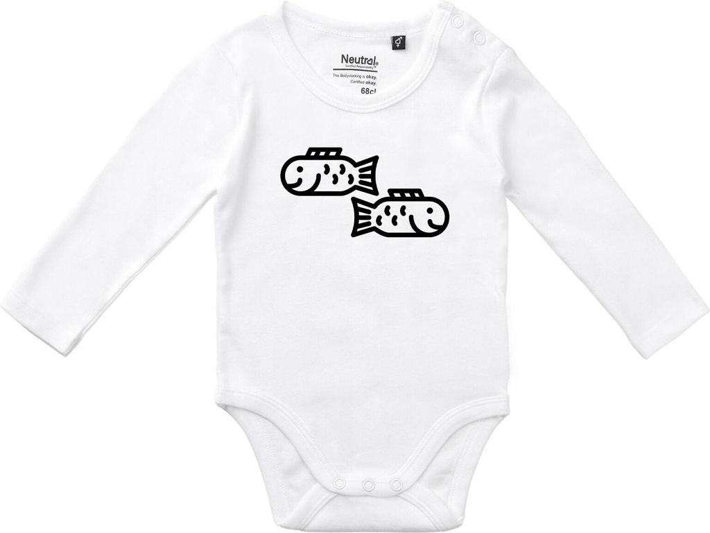 Huuraa Baby Body Fische Sternzeichen Symbol 68 White  Produktbild 
