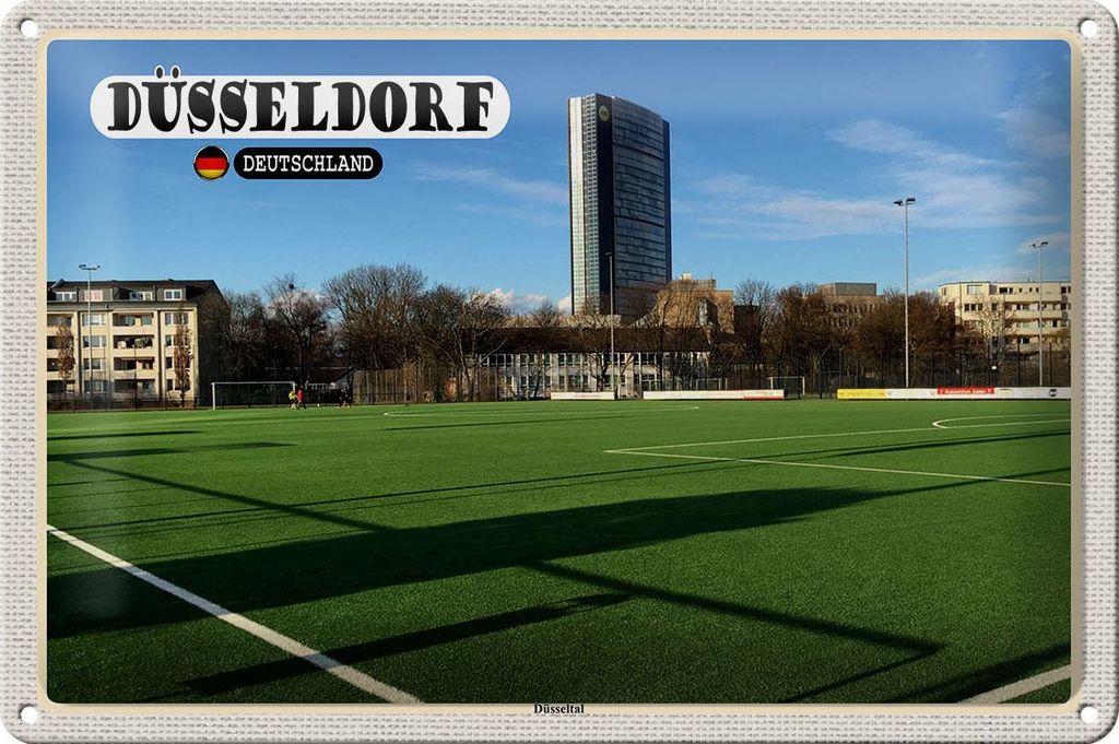 Blechschild Städte Düsseldorf Düsseltal Fußballplatz Produktbild 