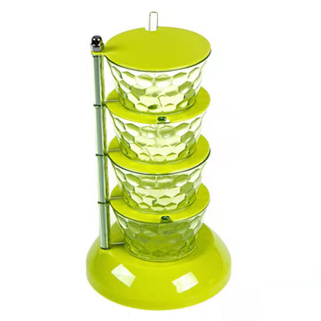 Gewürzbox, mehrere Schichten, gute Abdichtung, große Kapazität, Zucker- und Salzbehälter, transparent, drehbar, vertikal, Gewürzglas, Küchenz...