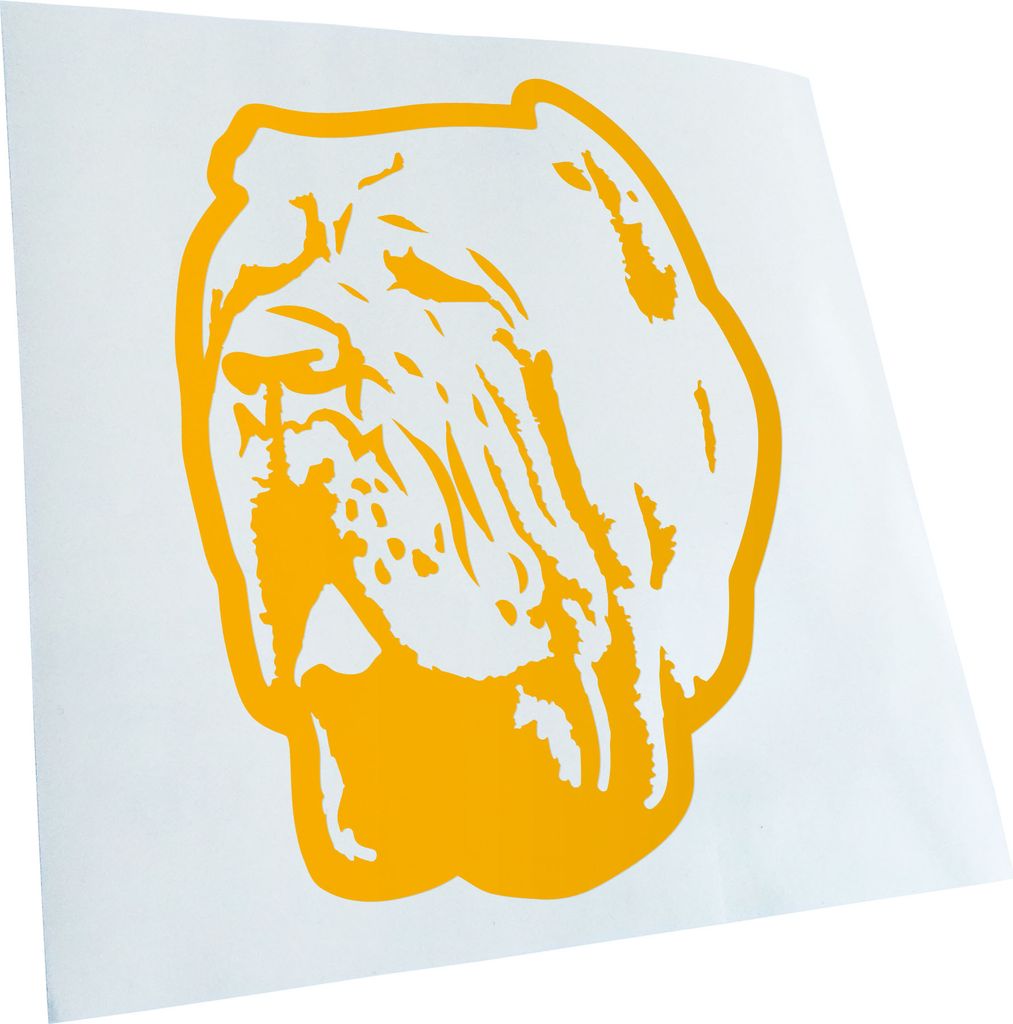 Kiwistar - Autoaufkleber - Neapolitan Mastiff Hund - Gelb - 50x38cm - Aufkleber für Auto, Laptop, Fahrrad, LKW, Motorrad Mehrfarbig JDM Decal Racing
