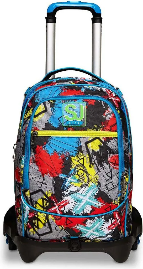 Sac d'école à roulettes 34L trolley tricolore haute maniabilité