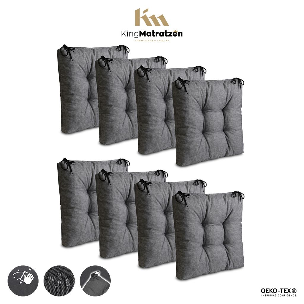 Sitzkissen 8er Set 40 x 40 cm Polster | Wasserdichtes Produktbild 8