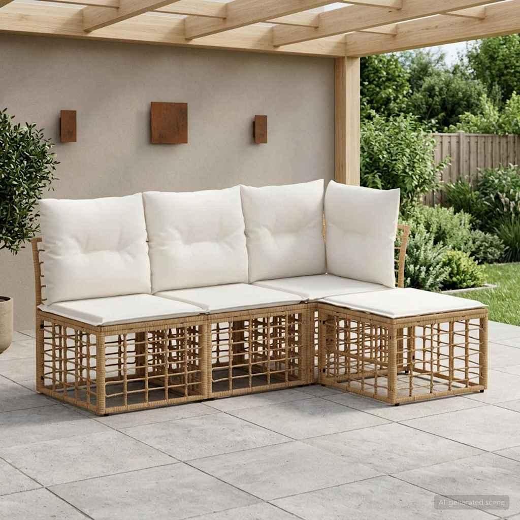 Maison Exclusive - Outdoor-Sofagarnitur Natur Polyester