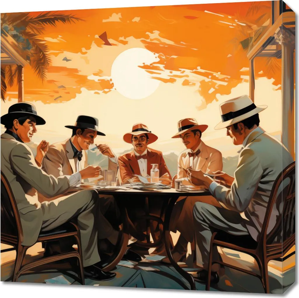 Quadro 60x60 cm Seduta ai Tropici | Stampa su Tela Canvas Alta Qualità