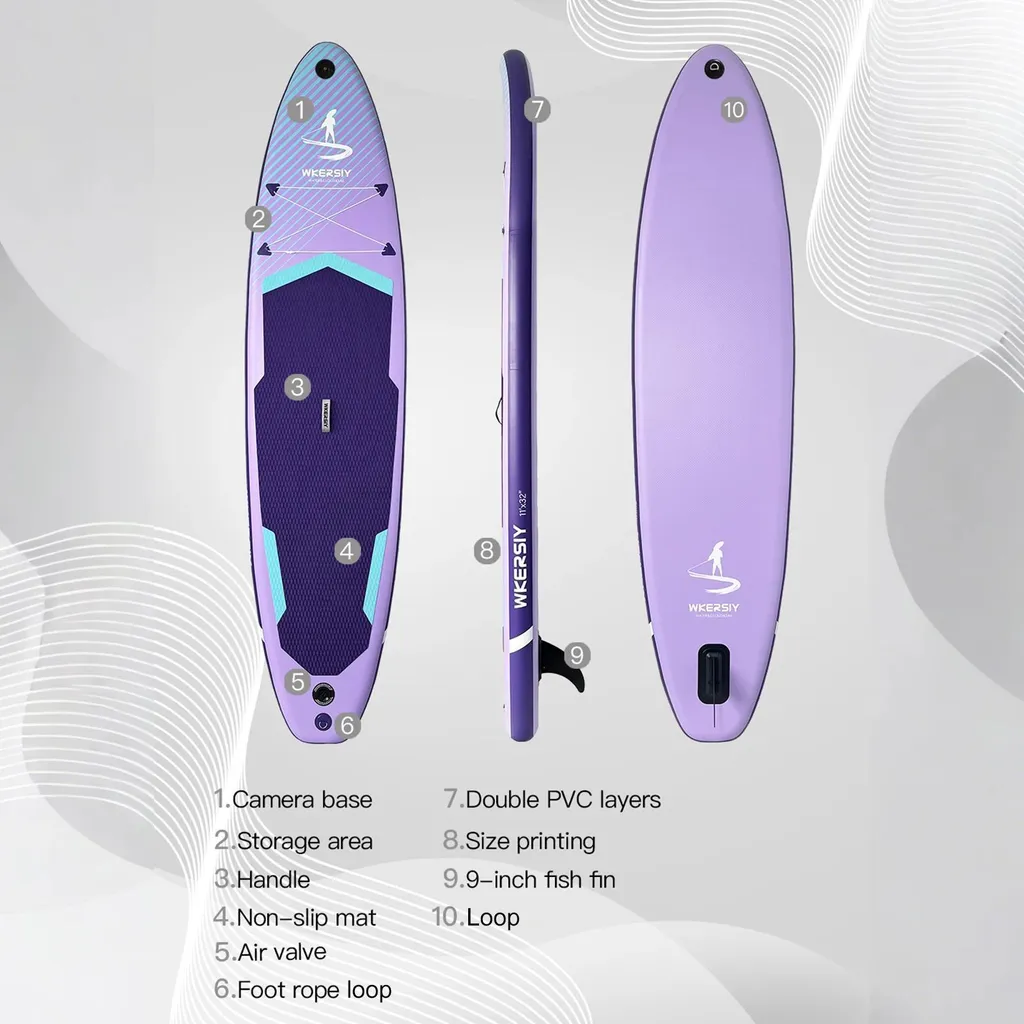 Planche de stand up paddle 3,35 m rigide et stable - SUP Kit 3 Pro