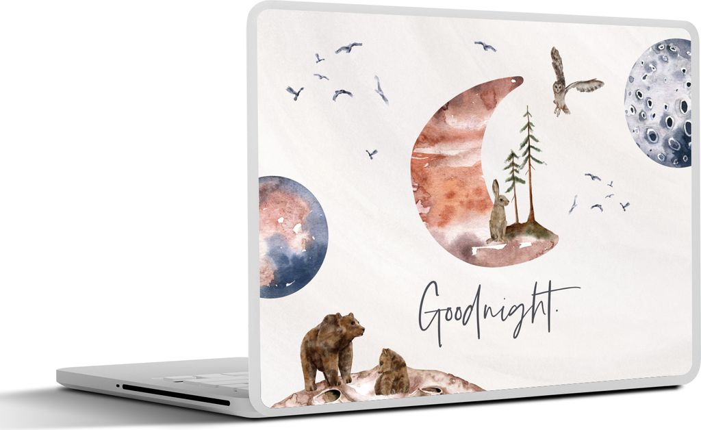 MuchoWow Laptop Aufkleber Sticker Cover Zitate - Gute Nacht - Sprichwörter - Kinder - Jungen - Mädchen - Kind 32.5x23.5 cm - Sticker für Lapto...