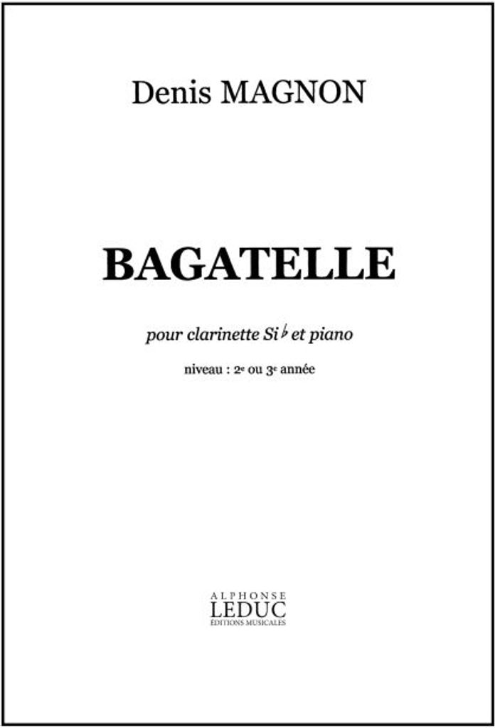 Magnon Bagatelle Clarinette Et Piano