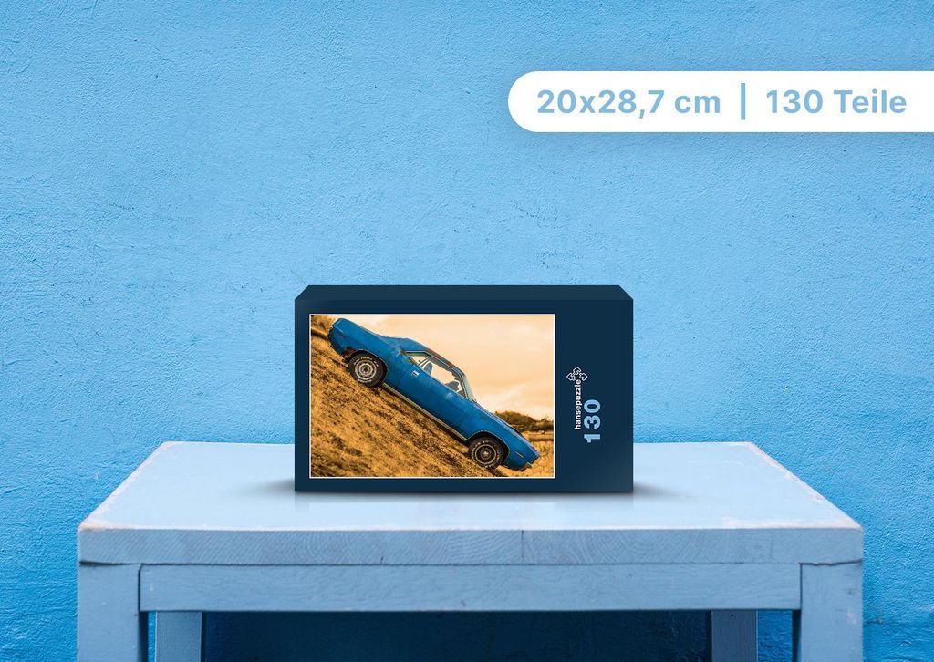 hansepuzzle 110189 - Auto Puzzle, 130 Teile, Fortbewegung, 28,7 x 20,0cm mit hochwertiger Aufbewahrung, Kartonbox und wiederverschließbarem Beutel