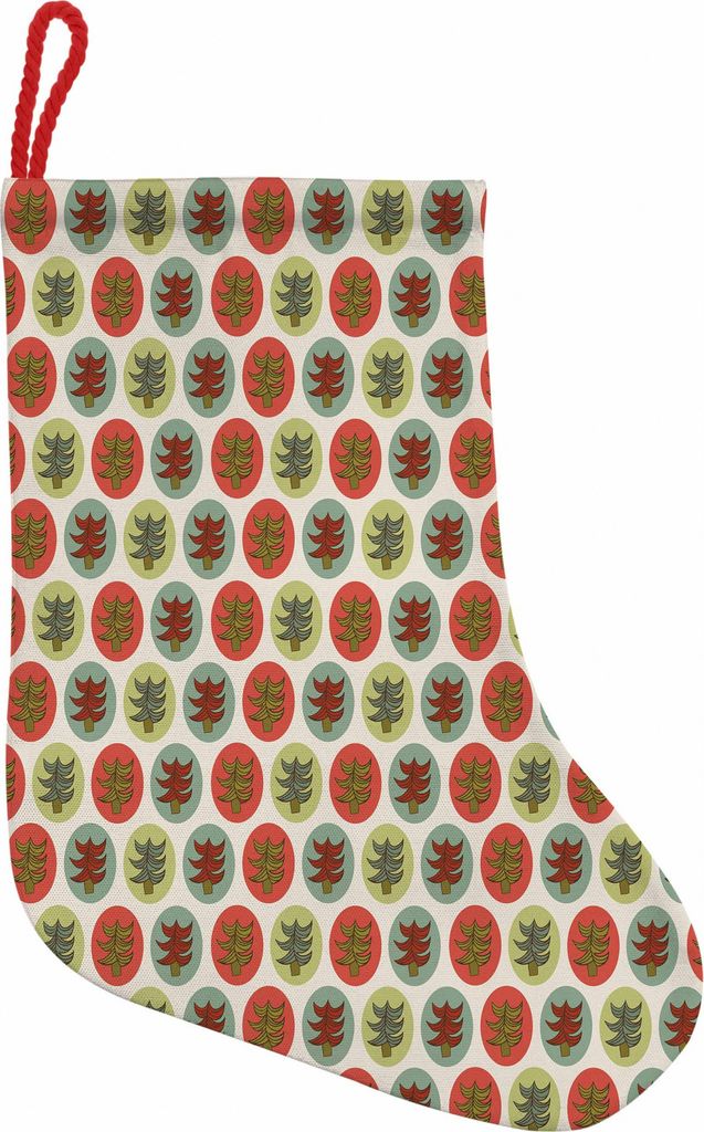 ABAKUHAUS Baum Hängende Nikolausstiefel Weihnachtssocken, Abstrakt Spruces Weihnachten, Weihnachtsstrumpf zum Aufhängen, 25x35cm, Mehrfarbig